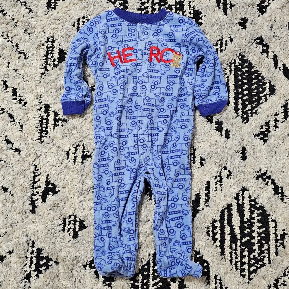 Carter's Baby Boy Fleece Firetruck Footed Sleeper 3-6M